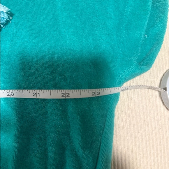 Lands' End Teal Hooded Poncho with Blue Accent - Picture 7 of 8